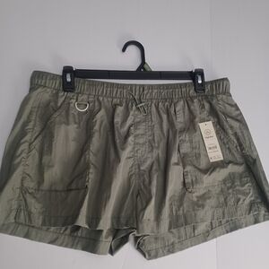 Nobo Nylon Bungee Shorts Olive Green Sz XL 16 18